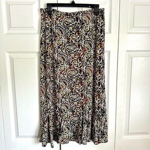 Vtg Hypnotized Ruffle Hem Paisley Midi Skirt Womens Sz M Forest Fairy Whimsigoth